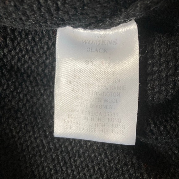 ❤️VTG Woolrich women’s black sweater sz L crew neck with sled on front cotton - Picture 4 of 4